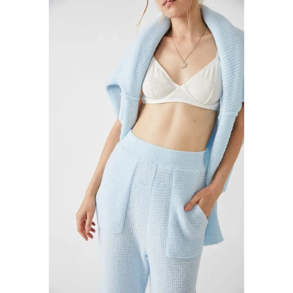 🎉LAST CHANCE🎉 FREE PEOPLE C.O.Z.Y. Pants / Neon Sky - Picture 5 of 10
